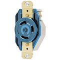 Hubbell Wiring Device-Kellems Locking Devices, Twist-Lock®, Single Flush Receptacle, 30A, 250V AC, 2 Pole, 3 Wire Grounding, NEMA L6-30R, Nylon face, back and side wire, Blue HBL2620M6